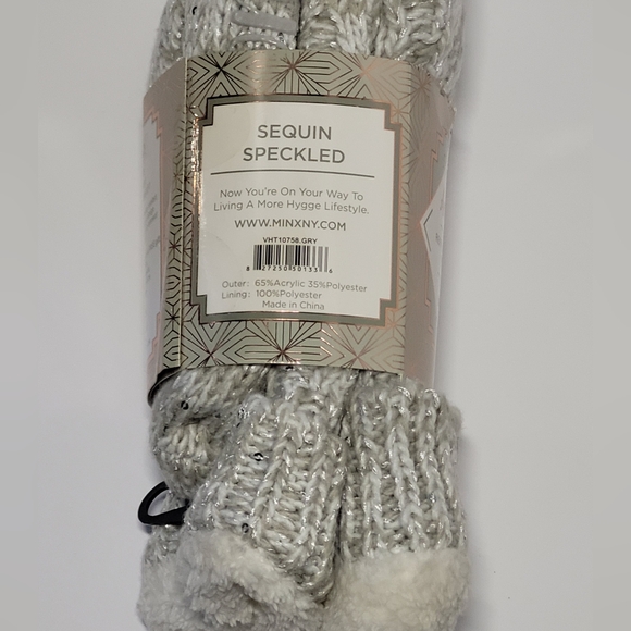 MINX NY Aromasoles▪︎Infused, Sherpa Socks w/rubber soles▪︎Sequin Speckled *New* - Picture 6 of 12
